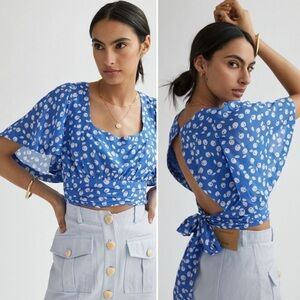 Anthropologie Maeve Square-Neck Crop Top